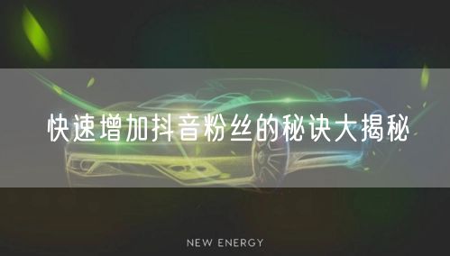 快速增加抖音粉丝的秘诀大揭秘