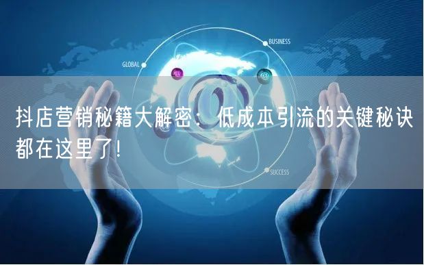 抖店营销秘籍大解密：低成本引流的关键秘诀都在这里了！