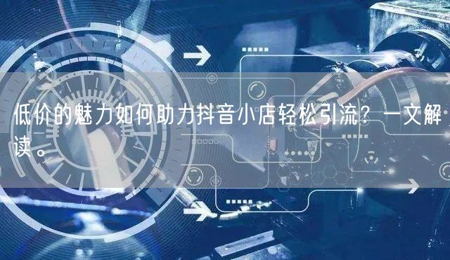 低价的魅力如何助力抖音小店轻松引流？一文解读。