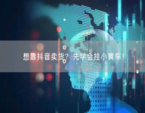 想靠抖音卖货？先学会挂小黄车！