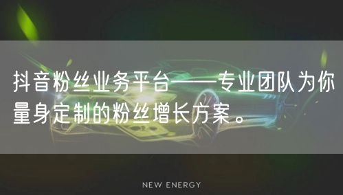 抖音粉丝业务平台——专业团队为你量身定制的粉丝增长方案。