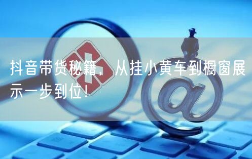抖音带货秘籍，从挂小黄车到橱窗展示一步到位！