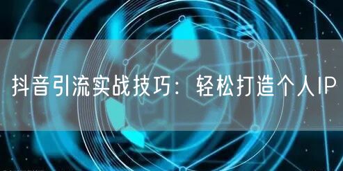 抖音引流实战技巧：轻松打造个人IP
