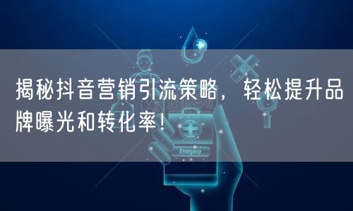 揭秘抖音营销引流策略，轻松提升品牌曝光和转化率！