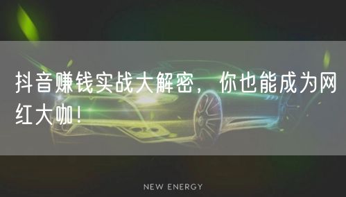 抖音赚钱实战大解密，你也能成为网红大咖！