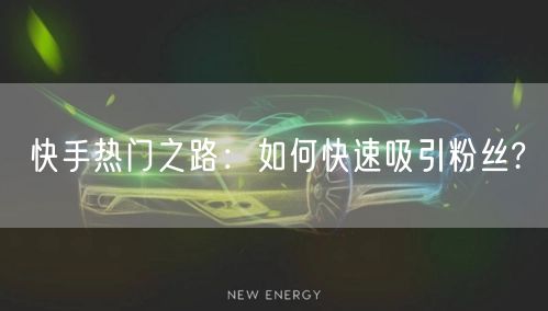 快手热门之路：如何快速吸引粉丝?