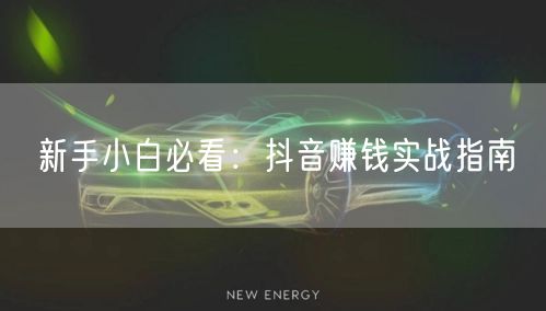 新手小白必看：抖音赚钱实战指南
