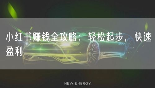 小红书赚钱全攻略：轻松起步，快速盈利