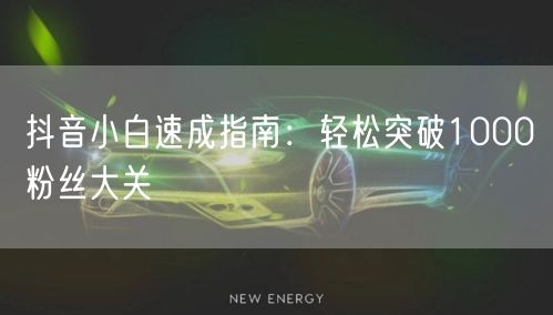 抖音小白速成指南：轻松突破1000粉丝大关