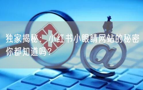 独家揭秘：小红书小眼睛网站的秘密你都知道吗？