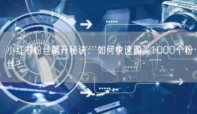 小红书粉丝飙升秘诀：如何快速购买1000个粉丝？