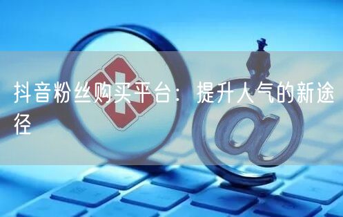 抖音粉丝购买平台：提升人气的新途径