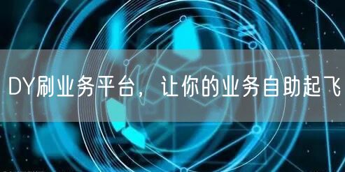 DY刷业务平台，让你的业务自助起飞
